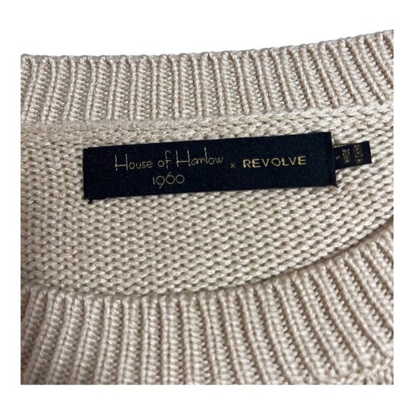 House of Harlow 1960 x Revolve Marlie Fringe Beige Sweater Ladies SMALL - Picture 4 of 9